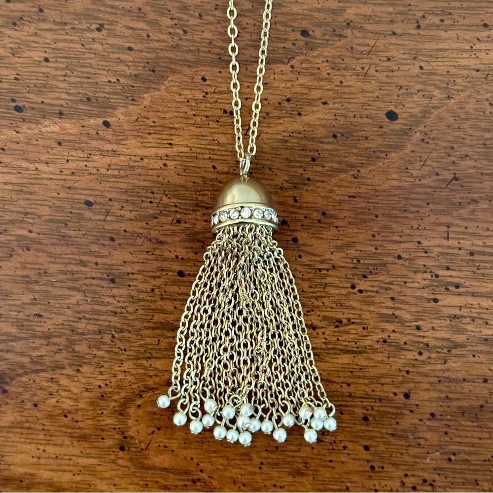 J.Crew | Tassel Pearl Pendant | 32” Adjustable